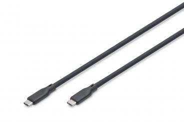 USB Silikon Kabel, USB4 Version 2.0, USB 80Gbps, 0,5m, schwarz 