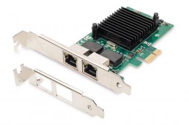 2-Port Gigabit Ethernet Netzwerkkarte, RJ45, PCI Express, Intel Chipsatz 