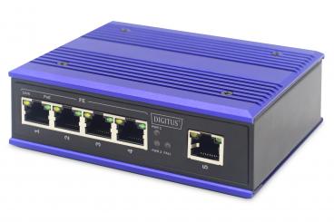 4 Port Fast Ethernet Netzwerk PoE Switch, Industrial, Unmanaged, 1 RJ45 Uplink 