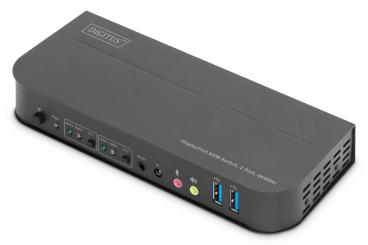 KVM-Switch, 2-Port, 4K60Hz, 2 x DP in,  1 x DP/HDMI out 